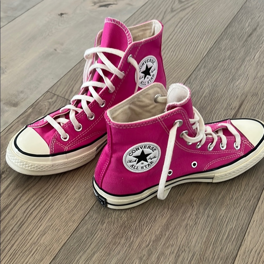 Kids Pink High-Top Sneakers - Picture 2 of 5